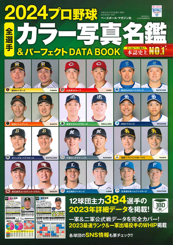 2024プロ野球全選手
カラー写真名鑑&
パーフェクトDATA BOOK